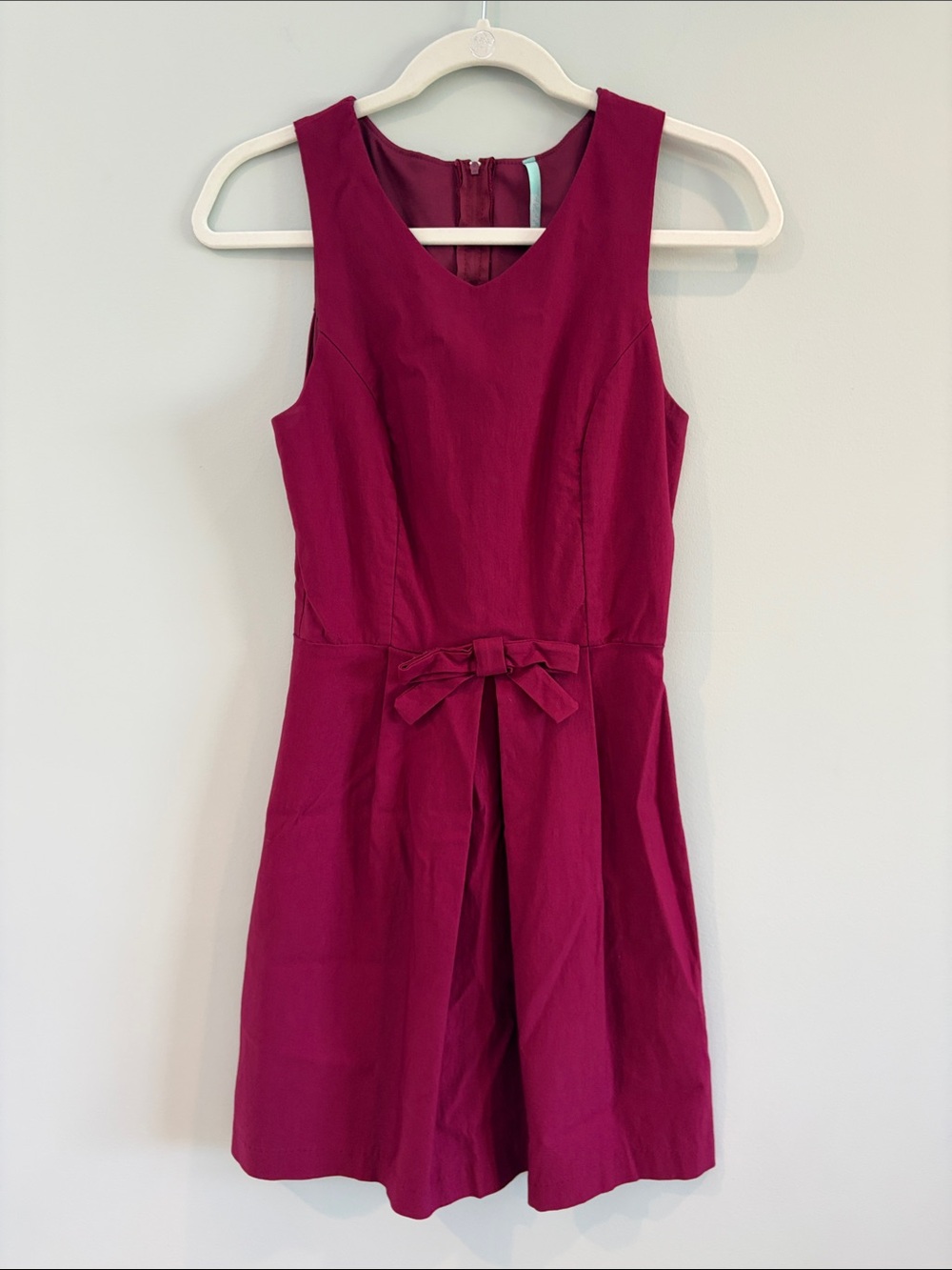Lulu's Sleeveless Magenta Bow-Waist Mini Dress